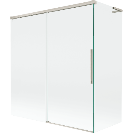 Mexen Rox L Badewannenabtrennung 2-flügelig, schiebbar 150 + 70 x 150 cm, transparent, gebürsteter Nickel - 8C9L-150-070-97-00