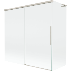 Mexen Rox L Duschabtrennung 2-flügelig verschiebbar 160 + 70 x 150 cm, transparent, gebürsteter Nickel - 8C9L-160-070-97-00