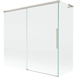 Mexen Rox L 2-flügelige Duschabtrennung zum Schieben 170 + 70 x 150 cm, transparent, gebürsteter Nickel - 8C9L-170-070-97-00