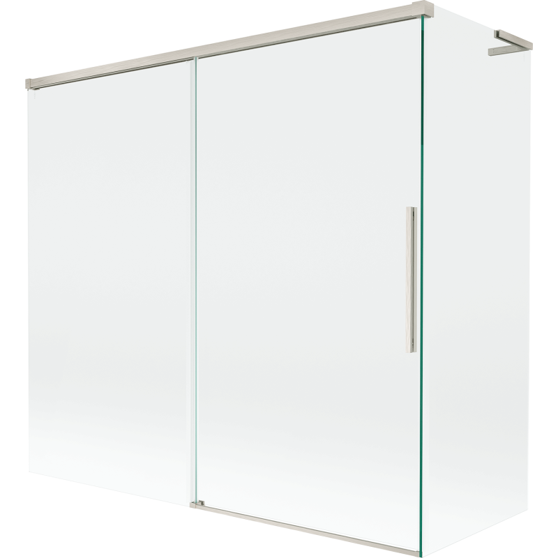 Mexen Rox L 2-flügelige Duschabtrennung zum Schieben 170 + 70 x 150 cm, transparent, gebürsteter Nickel - 8C9L-170-070-97-00