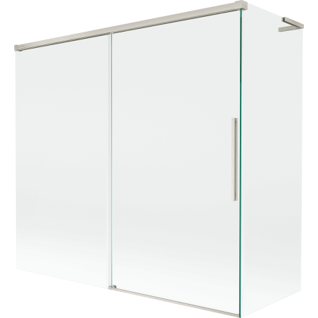 Mexen Rox L 2-flügelige Duschabtrennung zum Schieben 170 + 70 x 150 cm, transparent, gebürsteter Nickel - 8C9L-170-070-97-00