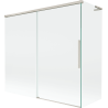 Mexen Rox L 2-flügelige Duschabtrennung zum Schieben 170 + 70 x 150 cm, transparent, gebürsteter Nickel - 8C9L-170-070-97-00