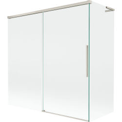 Mexen Rox L 2-flügelige Duschwand, verschiebbar, 160 + 75 x 150 cm, transparent, gebürstetes Nickel - 8C9L-160-075-97-00