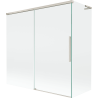 Mexen Rox L 2-flügelige Duschwand, verschiebbar, 160 + 75 x 150 cm, transparent, gebürstetes Nickel - 8C9L-160-075-97-00