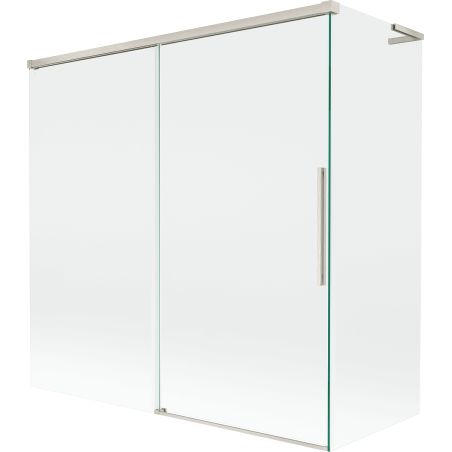Mexen Rox L zweiflügelige, verschiebbare Duschwand 160 + 80 x 150 cm, transparent, gebürstetes Nickel - 8C9L-160-080-97-00