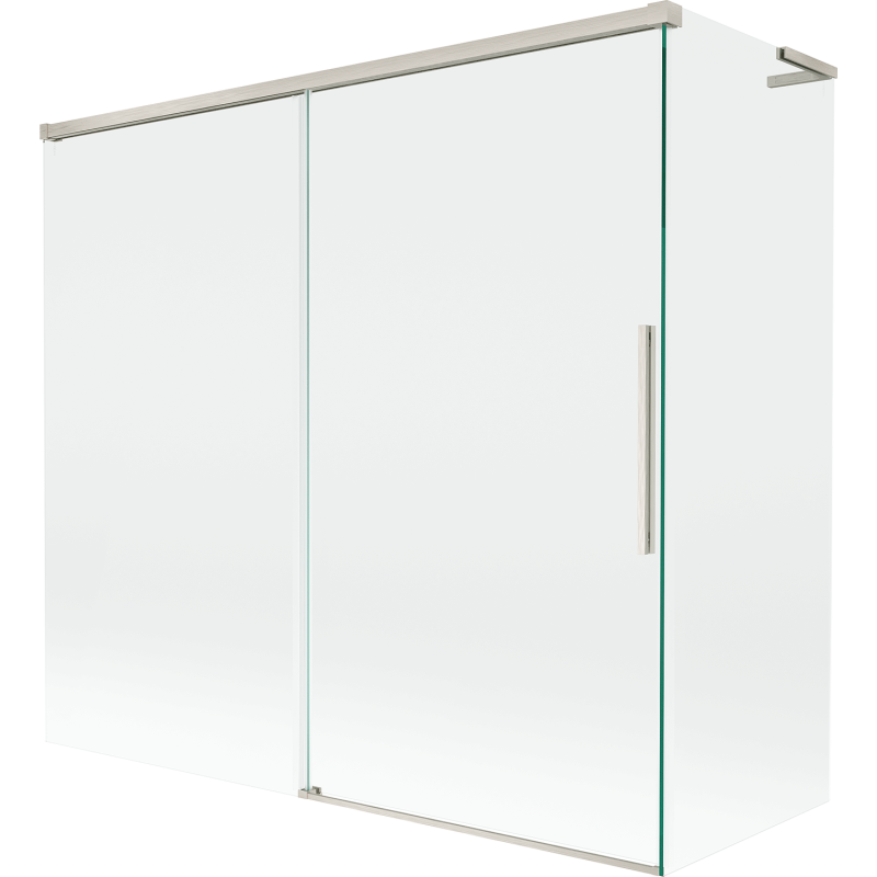 Mexen Rox L Duschwand 2-teilig schiebbar 170 + 80 x 150 cm, transparent, gebürsteter Nickel - 8C9L-170-080-97-00