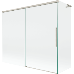 Mexen Rox L Duschwand zweiflügelig verschiebbar 180 + 80 x 150 cm, transparent, gebürsteter Nickel - 8C9L-180-080-97-00