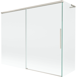 Mexen Rox L Duschwand 2-teilig verschiebbar 190 + 80 x 150 cm, transparent, gebürstetes Nickel - 8C9L-190-080-97-00