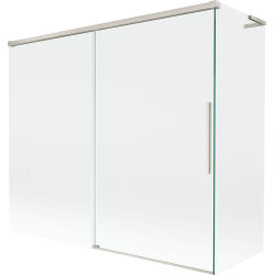 Mexen Rox L Duschabtrennung 2-flügelig, verschiebbar 180 + 90 x 150 cm, transparent, gebürsteter Nickel - 8C9L-180-090-97-00