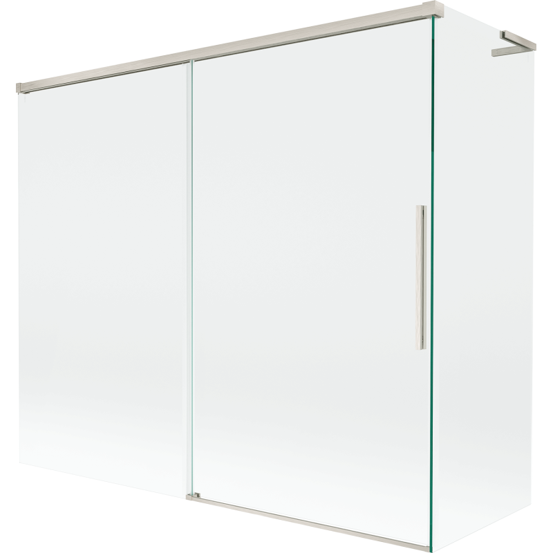 Mexen Rox L Duschabtrennung 2-flügelig, verschiebbar 180 + 90 x 150 cm, transparent, gebürsteter Nickel - 8C9L-180-090-97-00