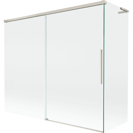 Mexen Rox L Duschabtrennung 2-flügelig, verschiebbar 180 + 90 x 150 cm, transparent, gebürsteter Nickel - 8C9L-180-090-97-00