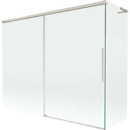 Mexen Rox L 2-flügelige Duschabtrennung, verschiebbar, 190 + 90 x 150 cm, transparent, gebürstetes Nickel - 8C9L-190-090-97-00