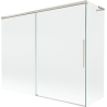 Mexen Rox L 2-flügelige Duschabtrennung, verschiebbar, 190 + 90 x 150 cm, transparent, gebürstetes Nickel - 8C9L-190-090-97-00