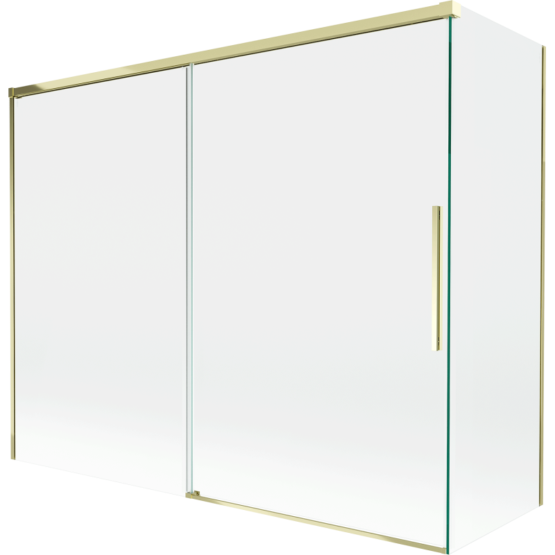 Mexen Rox Duschabtrennung für die Badewanne, 2-flüglig, verschiebbar, 190 + 90 x 150 cm, transparent, gold - 8C9-190-090-50-00