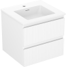 Mexen Rivel 50 cm Badezimmerschrank mit Waschbecken Otis, 2 Schubladen, gerillt, weiß matt - 91A20-05047-2-BFF01-W18M01