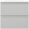 Mexen Rivel Badezimmerschrank 50 cm mit Waschbecken Otis, 2 Schubladen, geriffelt, grau matt/weiß matt