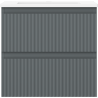 Mexen Rivel Badezimmerschrank 50 cm mit Waschbecken Otis, 2 Schubladen, geriffelt, Graphit matt/Weiß matt