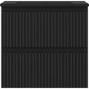 Mexen Rivel Badezimmerschrank 50 cm mit Waschbecken Otis, 2 Schubladen, geriffelt, Schwarz Matt - 91A20-05047-2-BFF71-W18M71