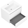 Mexen Rivel Badezimmerschrank 60 cm mit Waschbecken Otis, 2 Schubladen, gerillt, weiß matt - 91A20-06047-2-BFF01-W18M01