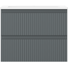 Mexen Rivel Badezimmerschrank 60 cm mit Waschbecken Otis, 2 Schubladen, geriffelt, Graphit matt/weiß matt -