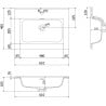 Mexen Rivel Badezimmerschrank 60 cm mit Waschbecken Otis, 2 Schubladen, geriffelt, Graphit matt/weiß matt -