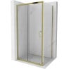 Mexen Apia ausziehbare Duschabtrennung 135 x 80 cm, Transparent, Gold - 840-135-080-50-00