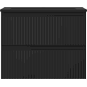Mexen Rivel Badezimmerschrank 60 cm mit Waschbecken Otis, 2 Schubladen, gerillt, schwarz matt - 91A20-06047-2-BFF71-W18M71