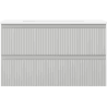Mexen Rivel Badezimmerschrank 80 cm mit Waschbecken Otis, 2 Schubladen, gerillt, grau matt/weiß matt