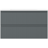 Mexen Rivel Badezimmerschrank 80 cm mit Waschbecken Otis, 2 Schubladen, gerillt, Graphit matt/Weiß matt -