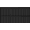 Mexen Rivel Badezimmerschrank 90 cm mit Waschbecken Otis, 2 Schubladen, gerillt, schwarz matt - 91A20-09047-2-BFF71-W18M71