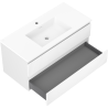Mexen Rivel Badezimmerschrank 100 cm mit Waschbecken Otis, 2 Schubladen, geriffelt, weiß matt - 91A20-10047-2-BFF01-W18M01