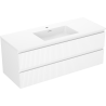 Mexen Rivel 120 cm Badezimmerunterschrank mit Waschbecken Otis, 2 Schubladen, gerillt, weiß matt - 91A20-12047-2-BFF01-W18M01