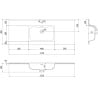 Mexen Rivel Badezimmerschrank 120 cm mit Waschbecken Otis, 2 Schubladen, gerillt, graphit matt/weiß matt -