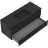 Mexen Rivel Badezimmerschrank 120 cm mit Waschbecken Otis, 2 Schubladen, geriffelt, schwarz matt - 91A20-12047-2-BFF71-W18M71