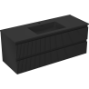 Mexen Rivel Badezimmerschrank 120 cm mit Waschbecken Otis, 2 Schubladen, geriffelt, schwarz matt - 91A20-12047-2-BFF71-W18M71
