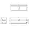 Mexen Rivel Badezimmer-Unterschrank 140 cm mit Waschbecken Otis, 2 Schubladen, gerillt, weiß matt - 91A20-14047-2-BFF01-W18M01