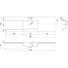 Mexen Rivel Badezimmerschrank 160 cm mit Waschbecken Otis, 2 Schubladen, geriffelt, grau matt/weiß matt -
