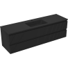 Mexen Rivel Badezimmerschrank 160 cm mit Waschbecken Otis, 2 Schubladen, gerillt, schwarz matt - 91A20-16047-2-BFF71-W18M71