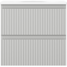 Mexen Rivel Badezimmerschrank 50 cm mit Waschbecken Vela, 2 Schubladen, geriffelt, grau matt/weiß matt