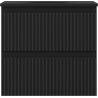 Mexen Rivel Badezimmerschrank 50 cm mit Waschbecken Vela, 2 Schubladen, gerillt, schwarz matt - 91A20-05047-2-BFF71-W23M71