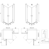 Mexen Mist-H L Duo Duschkabine schwenkbar 90 x 90 cm, transparent, Chrom - 8A5L-090L-090P-01-00