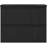 Mexen Rivel Badezimmerschrank 60 cm mit Waschbecken Vela, 2 Schubladen, gerillt, schwarz matt - 91A20-06047-2-BFF71-W23M71