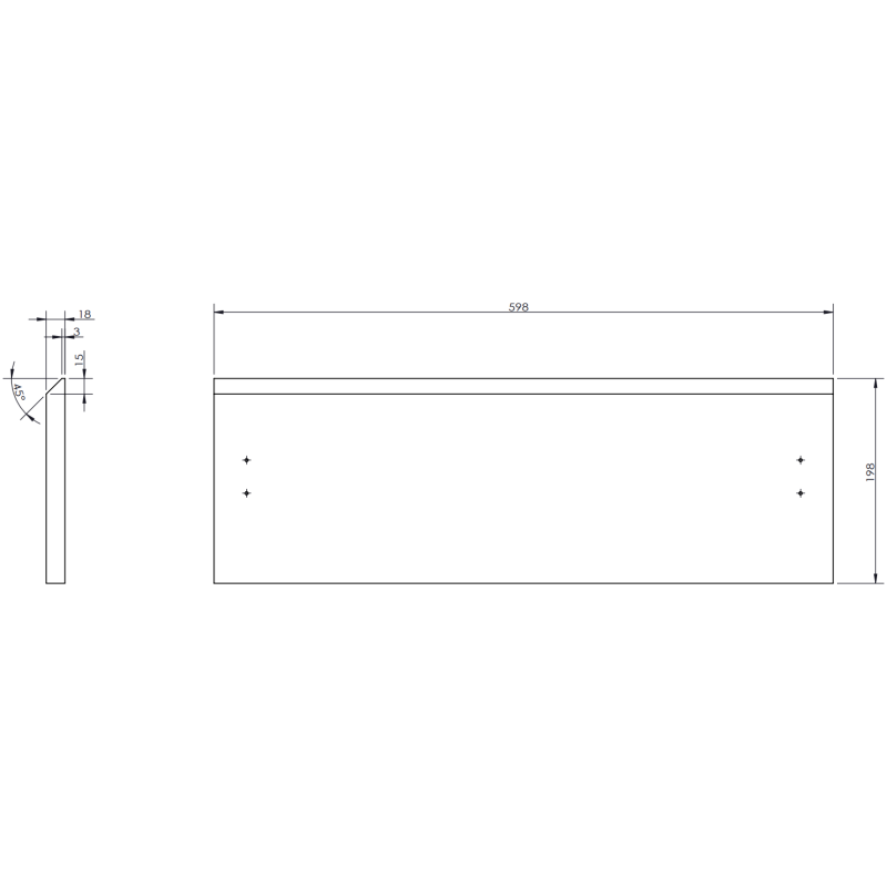 Mexen Rivel Badezimmerschrank 60 cm mit Waschbecken Vela, 2 Schubladen, gerillt, schwarz matt - 91A20-06047-2-BFF71-W23M71