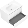 Mexen Rivel Badezimmerschrank 70 cm mit Waschbecken Vela, 2 Schubladen, geriffelt, weiß matt - 91A20-07047-2-BFF01-W23M01