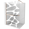 Mexen Kioto+ Duschwand mit Ablage Walk-in 80 x 200 cm, weiße Welle, Roségold - 800-080-121-60-97
