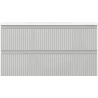 Mexen Rivel Badezimmerschrank 90 cm mit Waschbecken Vela, 2 Schubladen, gerillt, grau matt/weiß matt