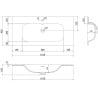 Mexen Rivel Badezimmerschrank 100 cm mit Waschbecken Vela, 2 Schubladen, geriffelt, Graphit Matt/Weiß Matt -