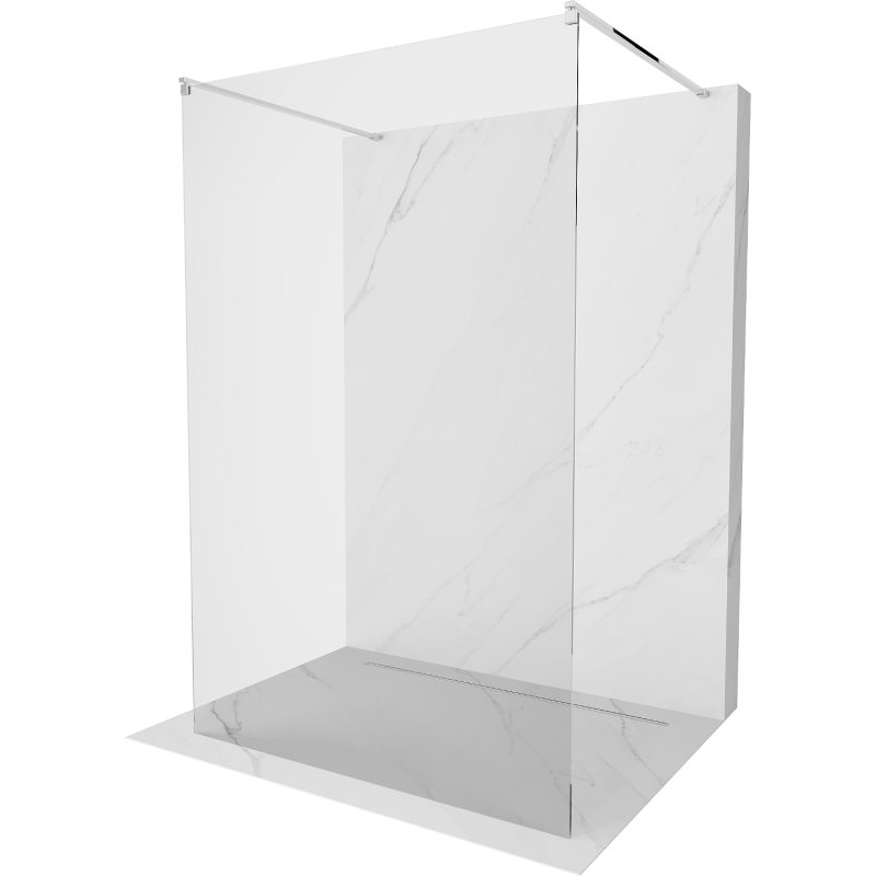 Mexen Kioto freistehende Duschwand 150 x 200 cm, transparent 8 mm, Chrom - 800-150-002-01-00