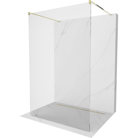 Mexen Kioto freistehende Duschwand 110 x 200 cm, transparent 8 mm, gold - 800-110-002-50-00