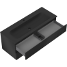Mexen Rivel Badezimmerschrank 120 cm mit Waschbecken Vela, 2 Schubladen, geriffelt, schwarz matt - 91A20-12047-2-BFF71-W23M71
